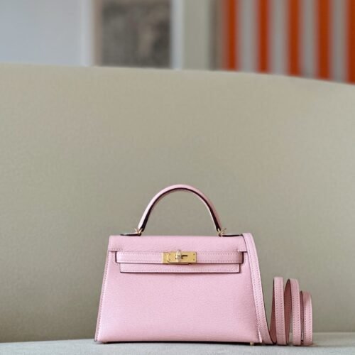 Hermes Mini Kelly Rose Sakura In Pink