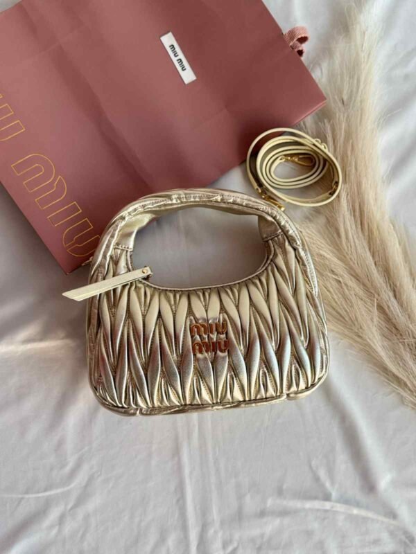 Miu Miu Wander Matelasse Nappa Golden