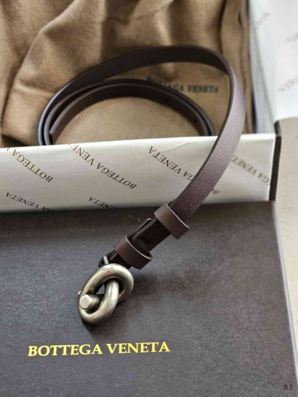 Bottega Veneta Knot Buckle Leather Belt