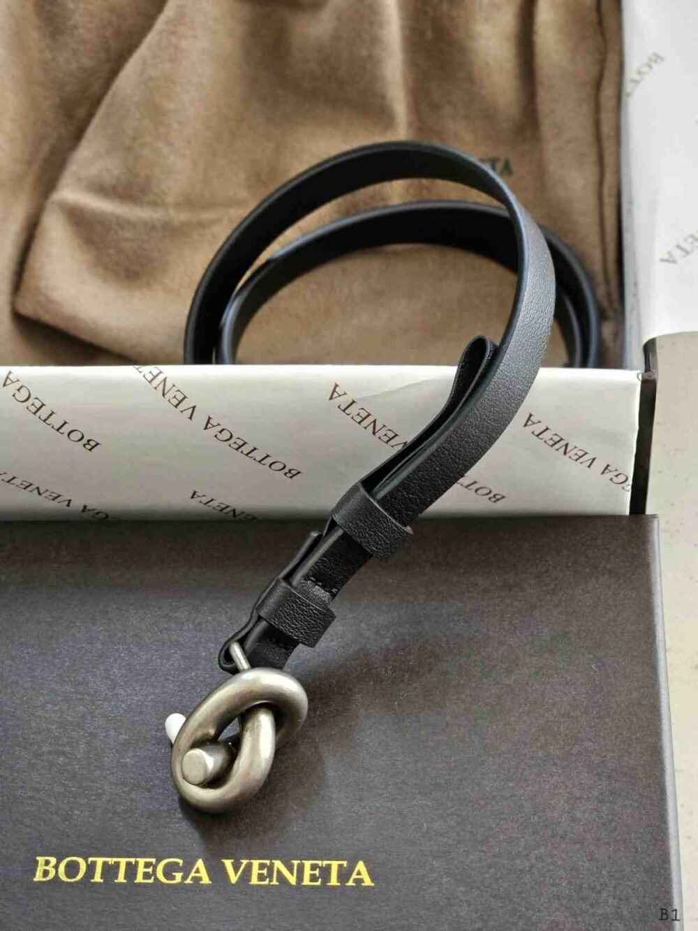 Bottega Veneta Knot Buckle Leather Belt