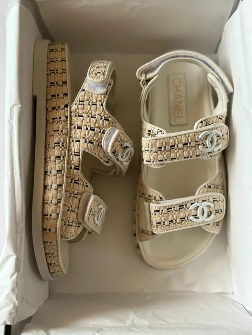 Chanel Raffia Dad Sandals