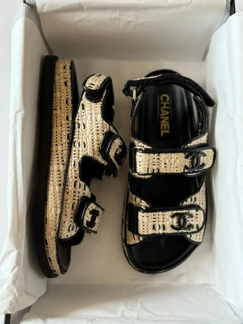 Chanel Raffia Dad Sandals