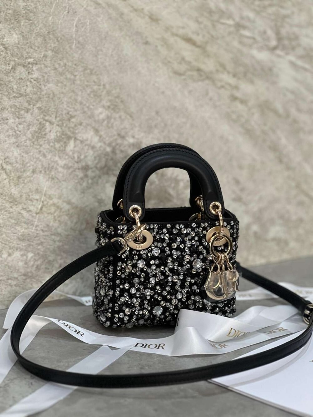 mini lady dior crystal