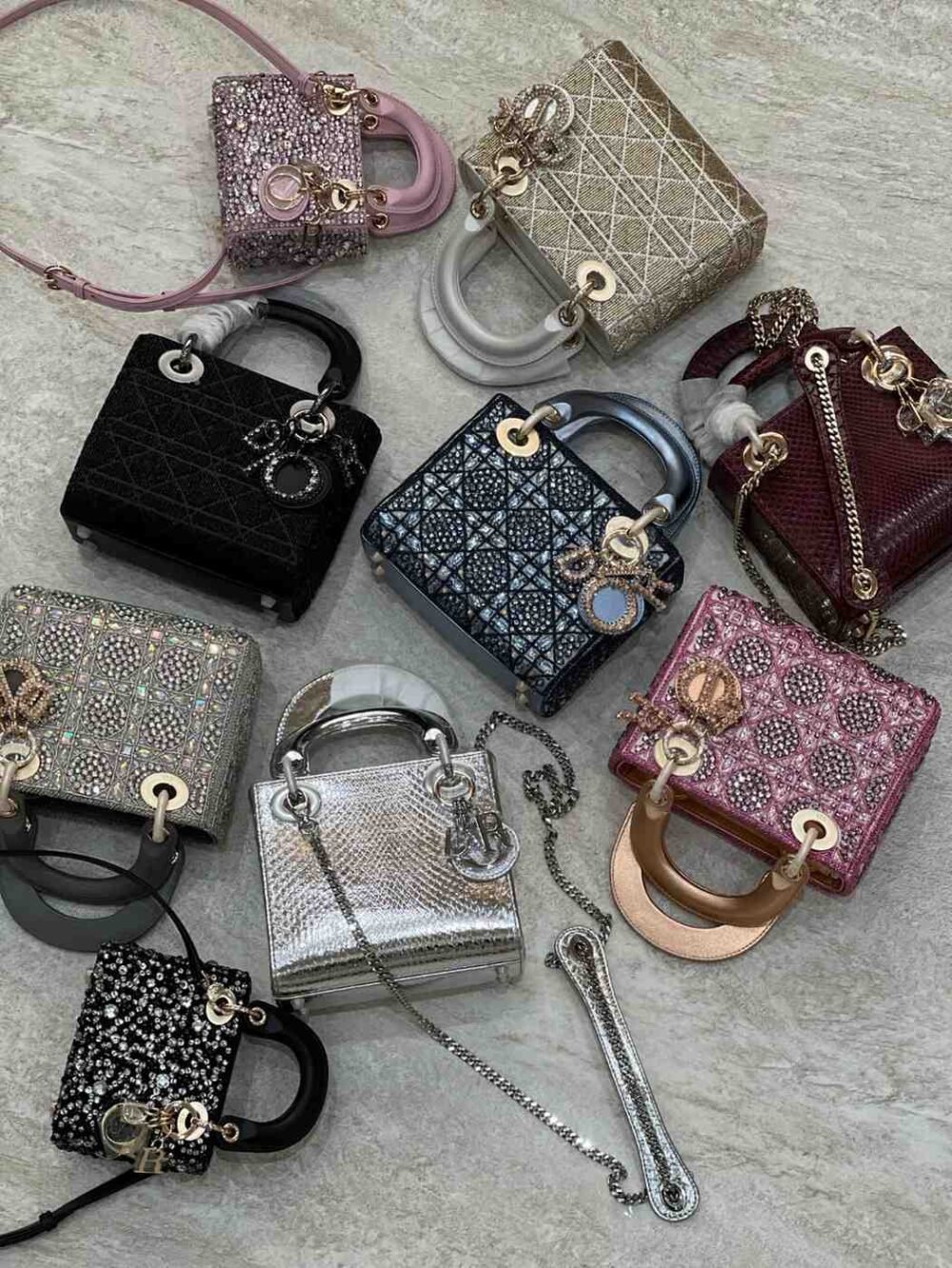 mini lady dior crystal