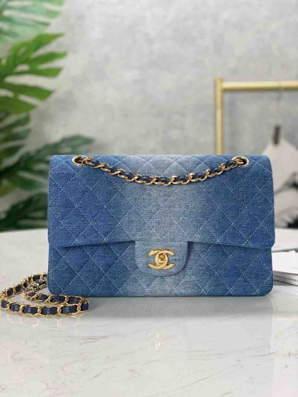 chanel denim flap bag