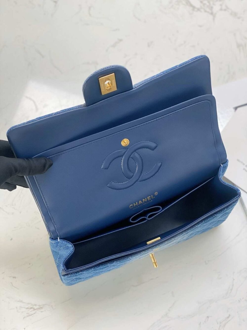 chanel denim flap bag