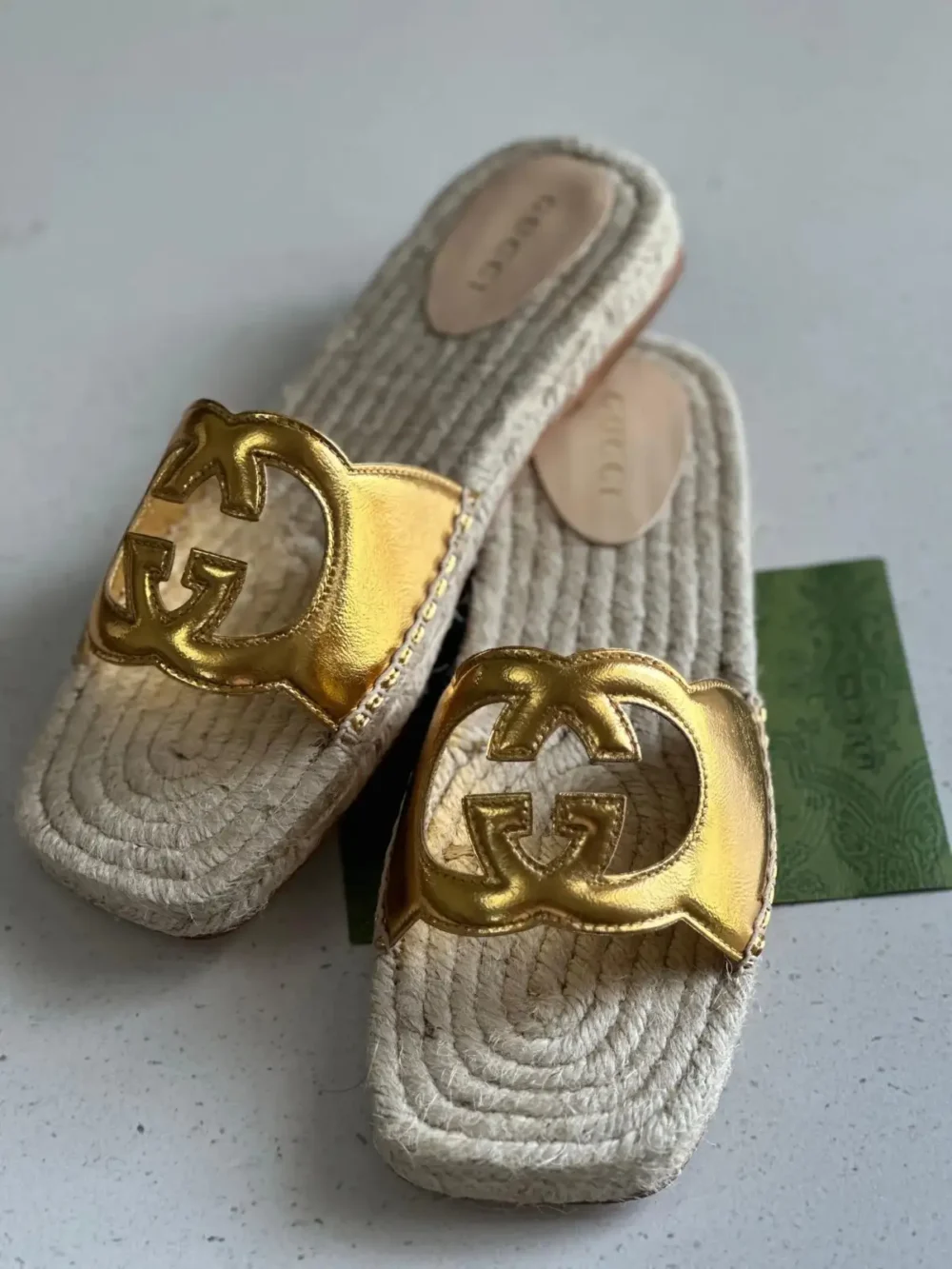 Gucci Espadrille Sandals In Interlocking G Cut Out