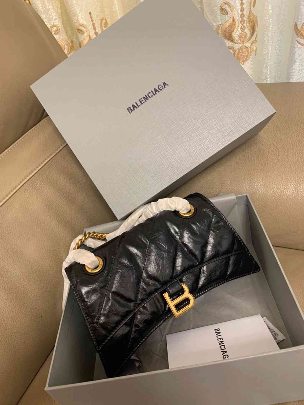 balenciaga crush small chain bag