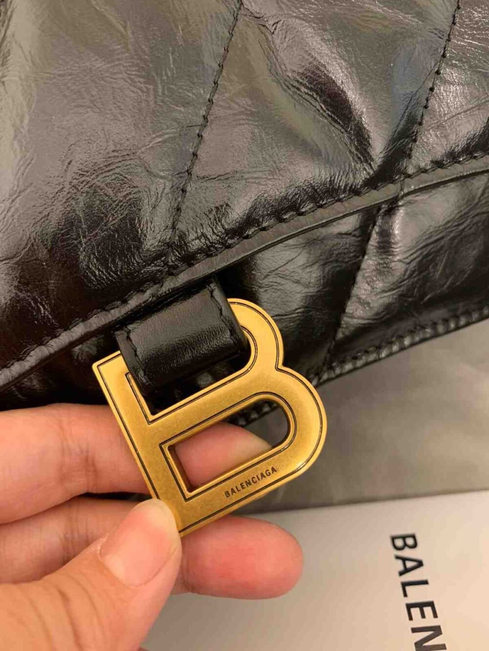 balenciaga crush small chain bag women