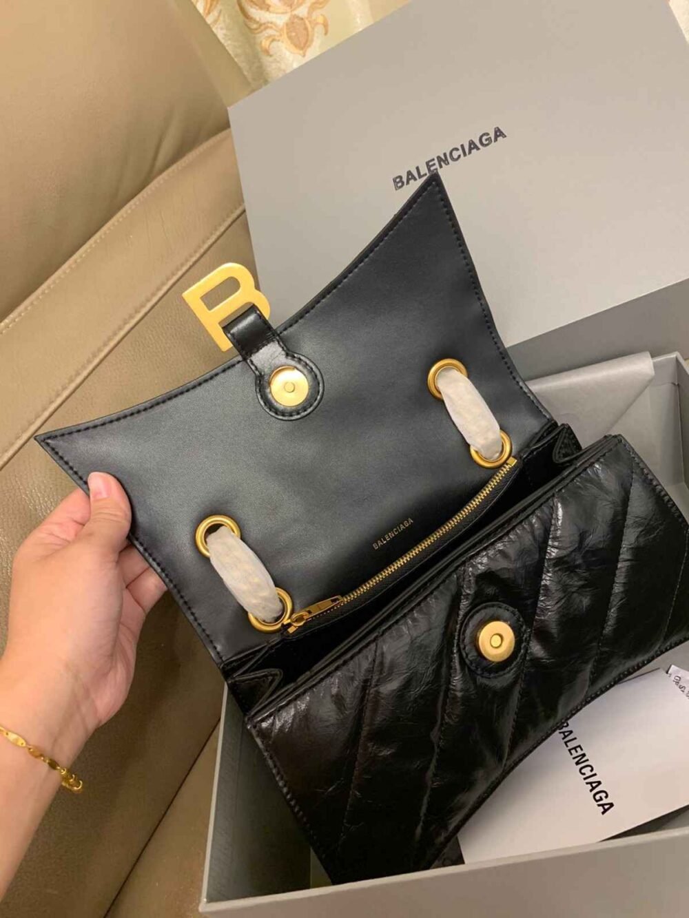 balenciaga crush small chain bag