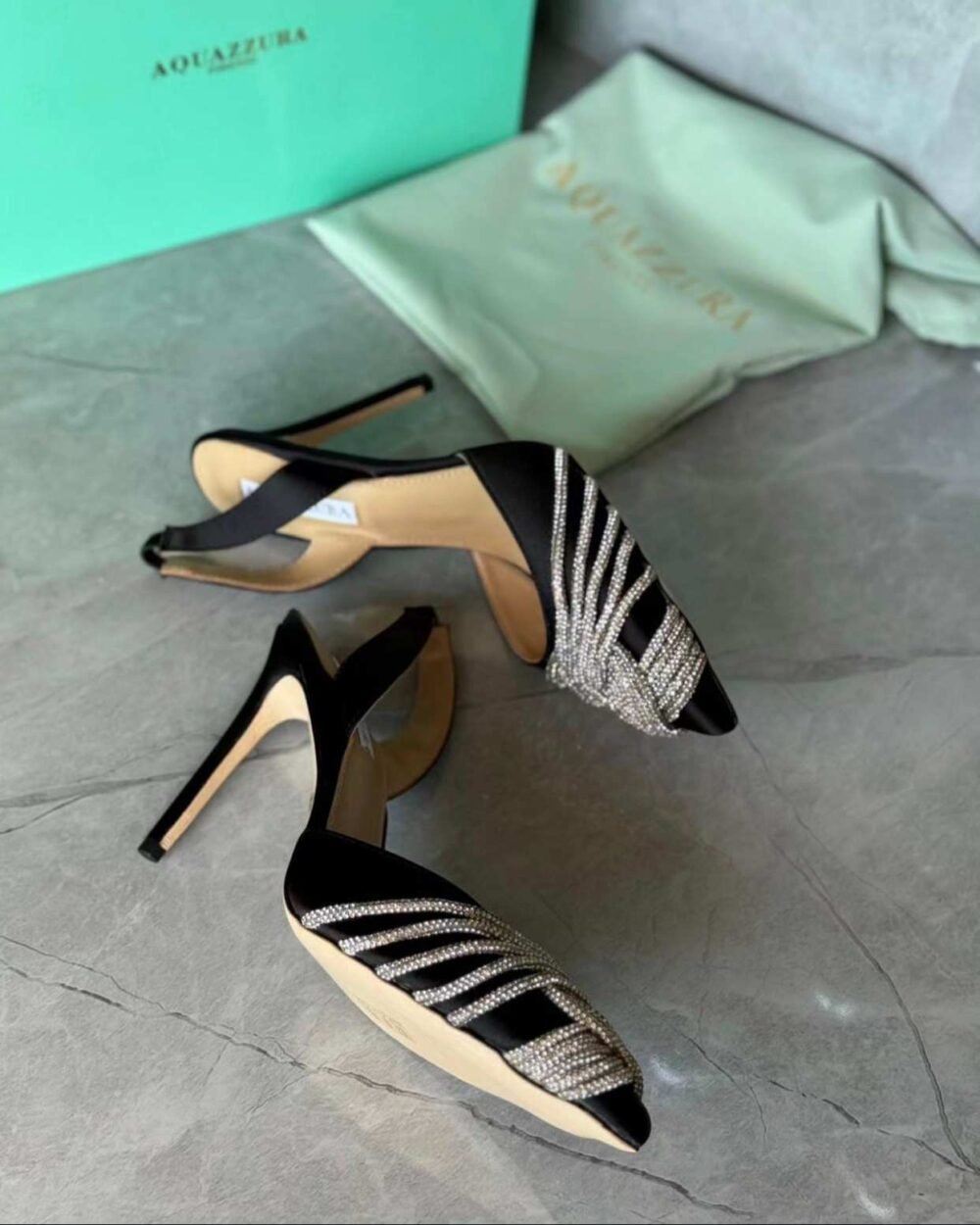 Aquazzura Gatsby 105 Embellished Slingback Pumps