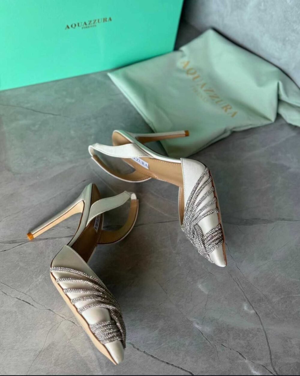 Aquazzura Gatsby 105 Embellished Slingback Pumps