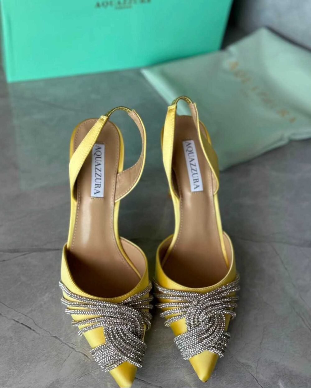 Aquazzura Gatsby 105 Embellished Slingback Pumps