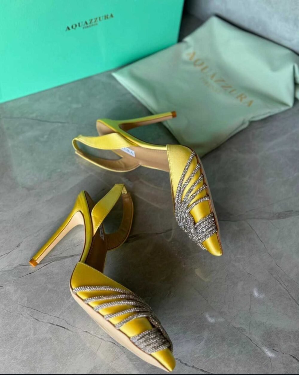 Aquazzura Gatsby 105 Embellished Slingback Pumps