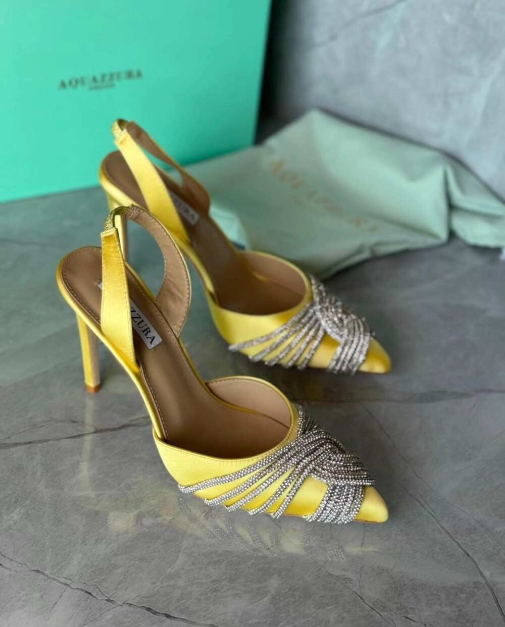 Aquazzura Gatsby 105 Embellished Slingback Pumps
