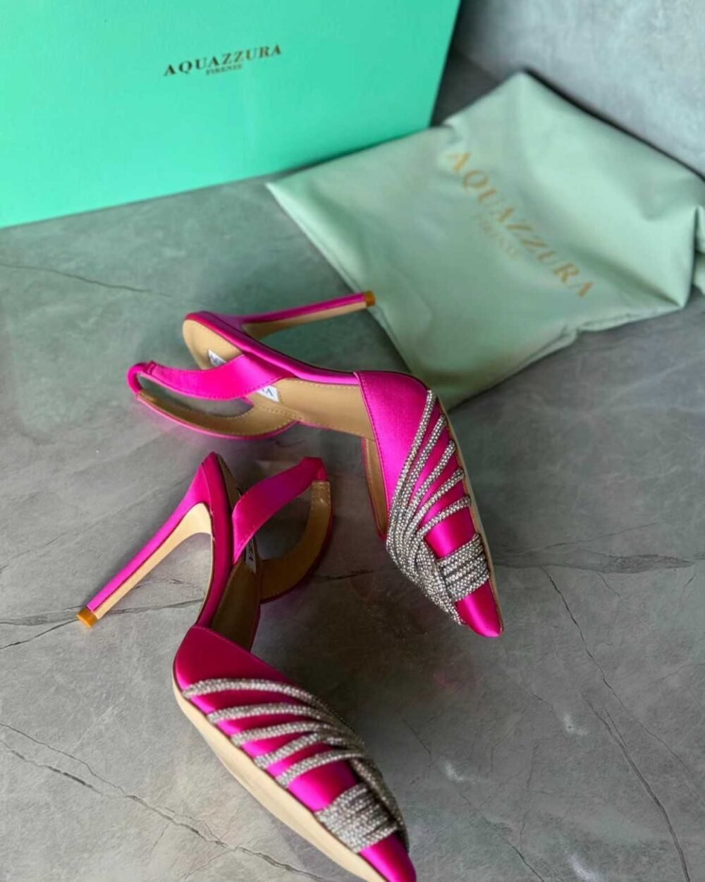 Aquazzura Gatsby 105 Embellished Slingback Pumps