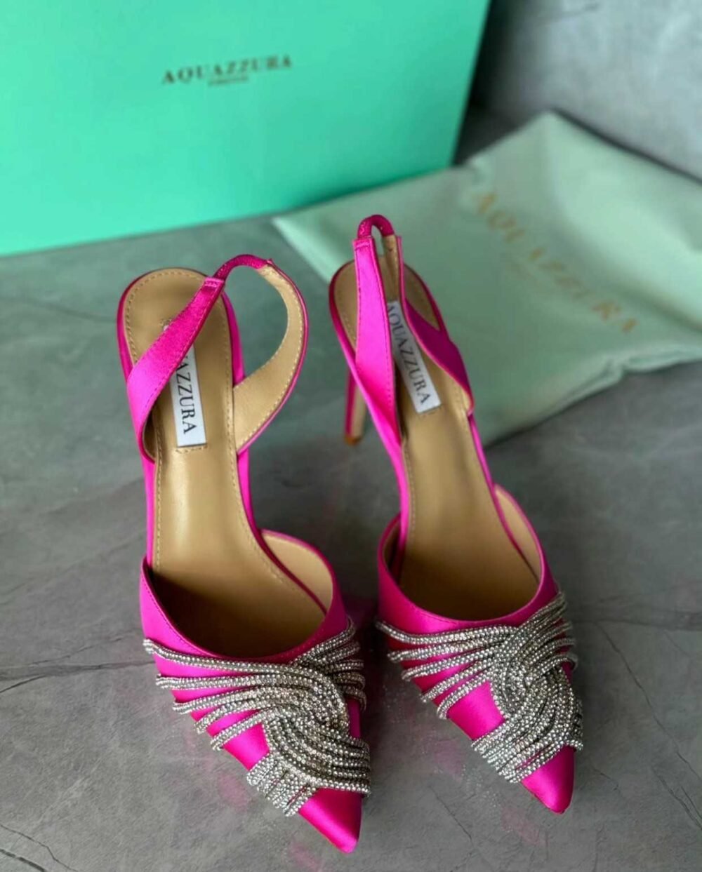 Aquazzura Gatsby 105 Embellished Slingback Pumps