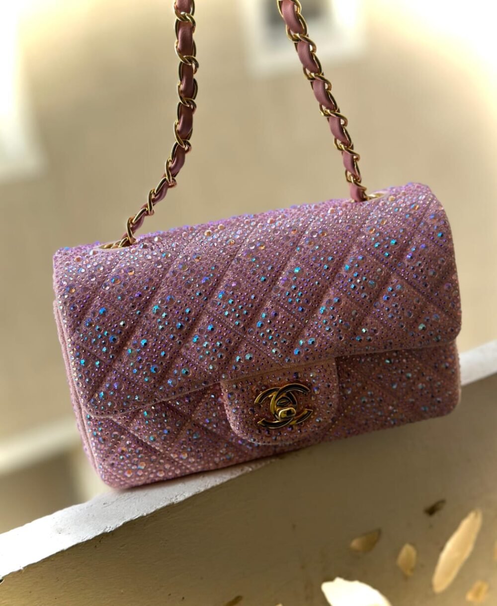 Chanel Mini Flap Bag In Crystal Emblessed