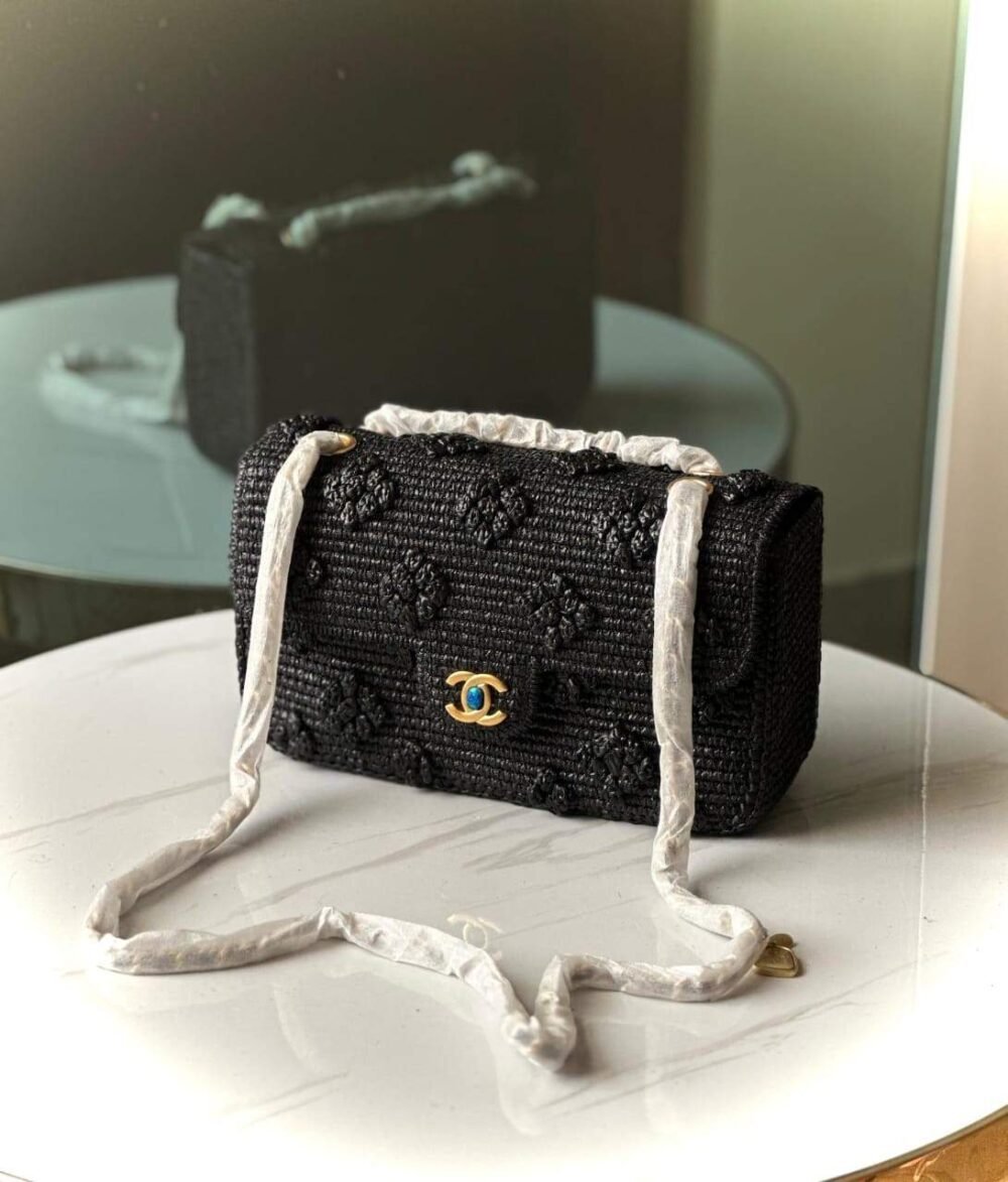 chanel 24p raffia bag