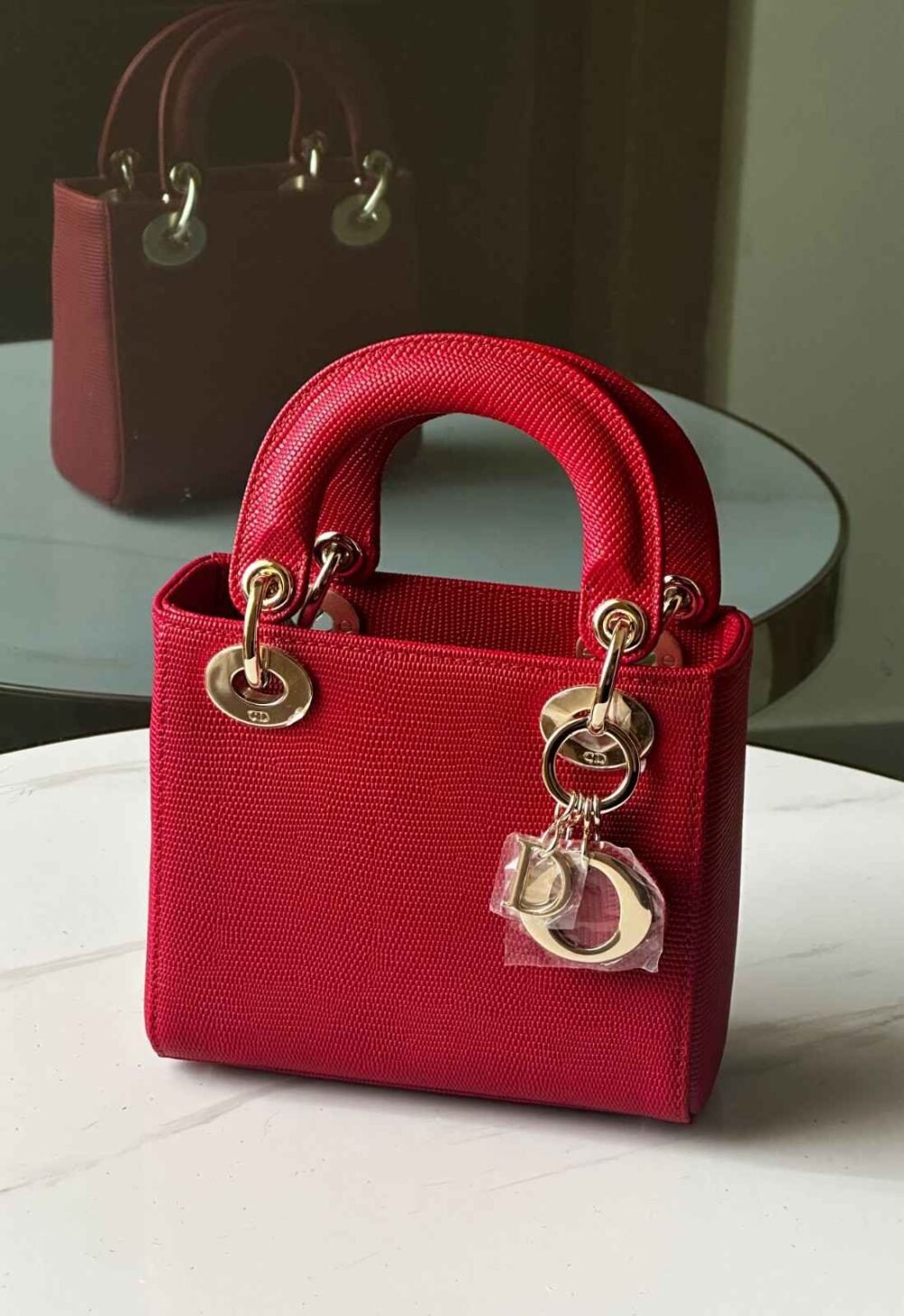 lady dior mini red