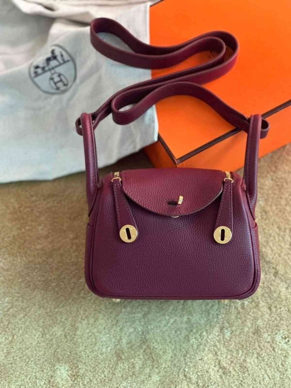hermes mini lindy​ marron