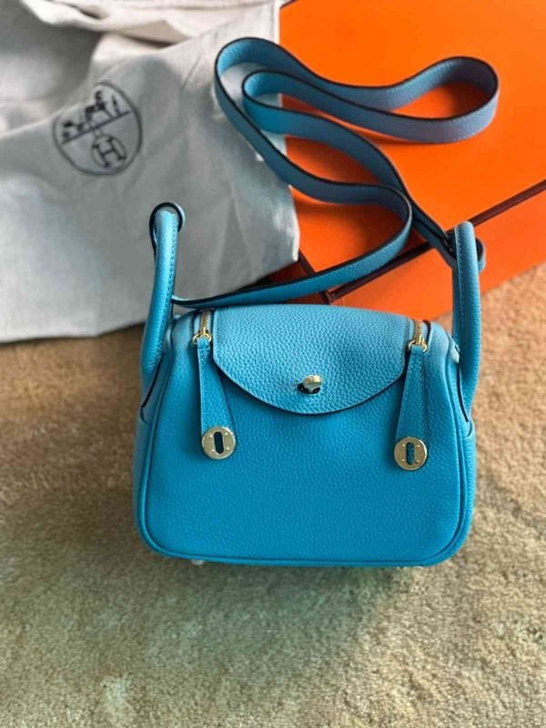 hermes mini lindy​ blue