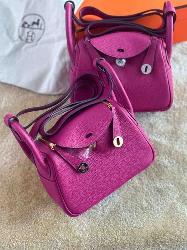 hermes mini lindy​ dark pink