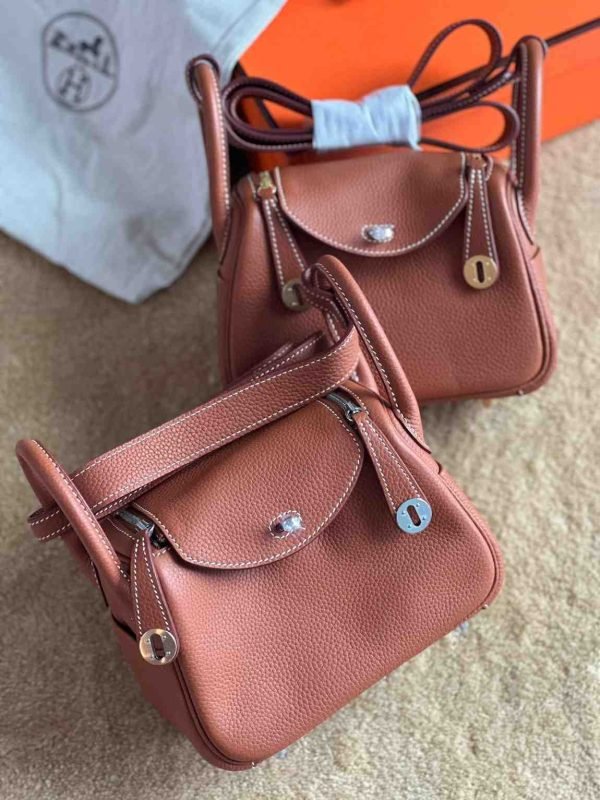 hermes mini lindy​ light brown