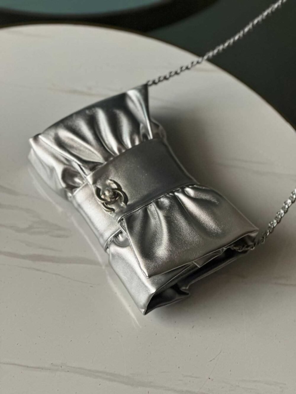 Chanel Metallic Lambskin Evening Clutch In Dubai - Image 5