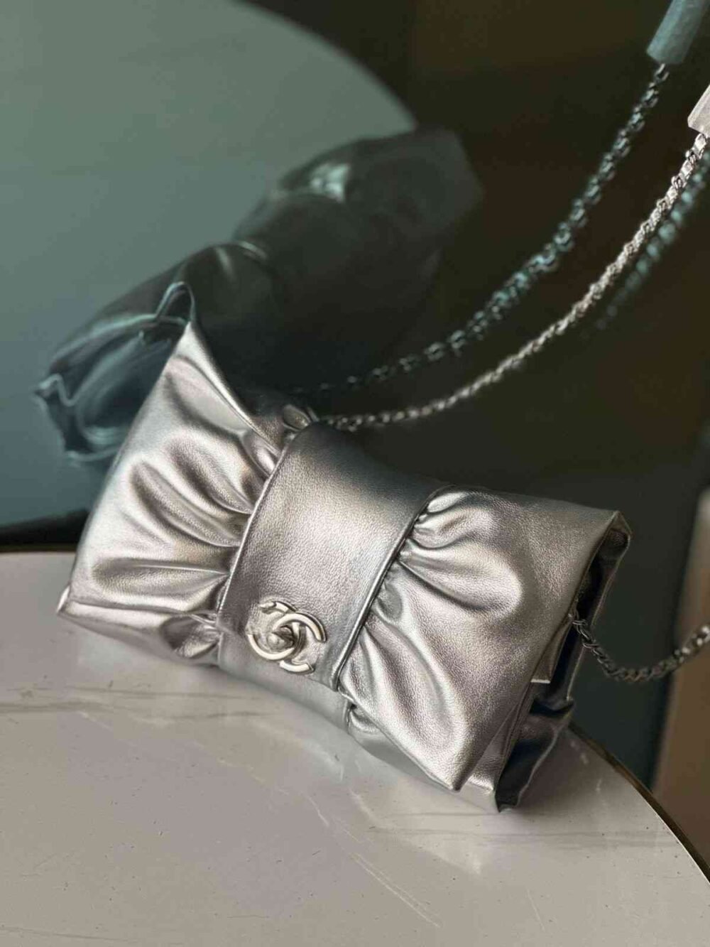 Chanel Metallic Lambskin Evening Clutch In Dubai - Image 3