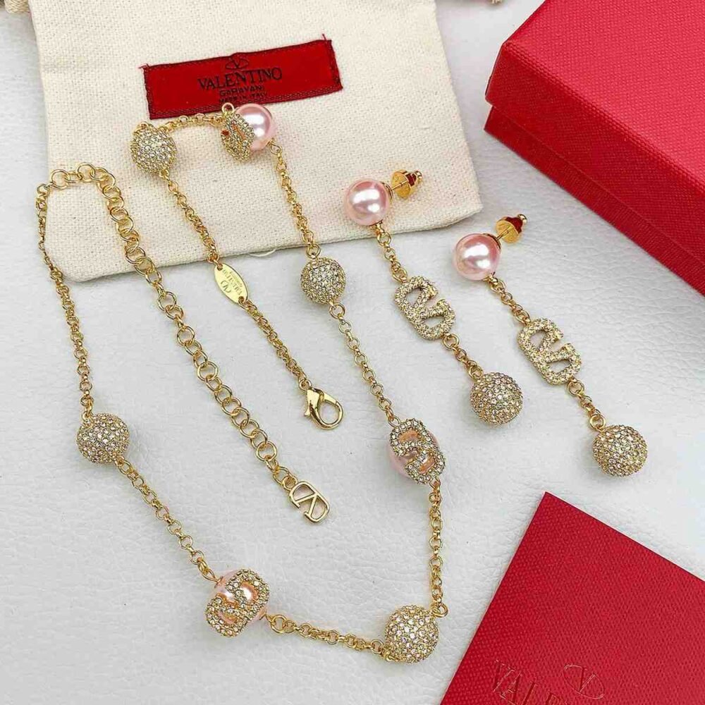 Valentino V Logo Pearls