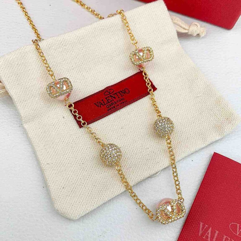 Valentino V Logo Pearls