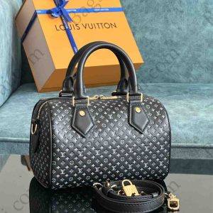 lv speedy 25 bandouliere monogram Black
