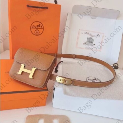 Hermes Constance Slim Wallet Brown