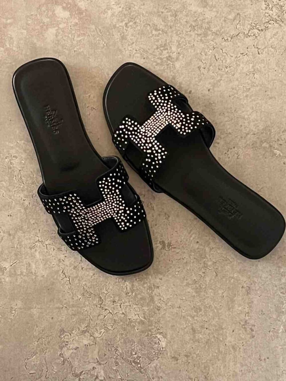 Hermes Oran Sandal Black