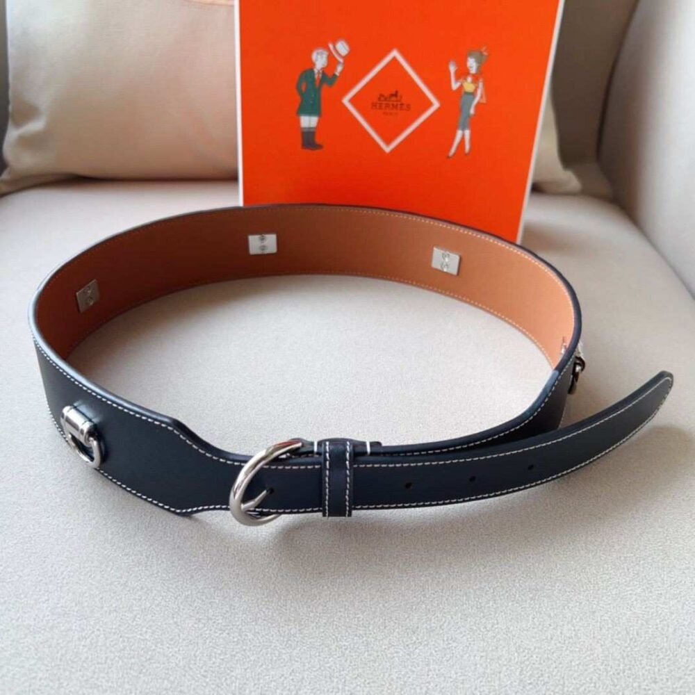 Hermès Heritage Anneaux 45 Belt Black