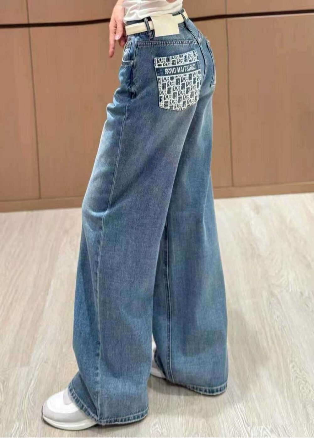 Dior High-waisted Wide-leg Denim Blue