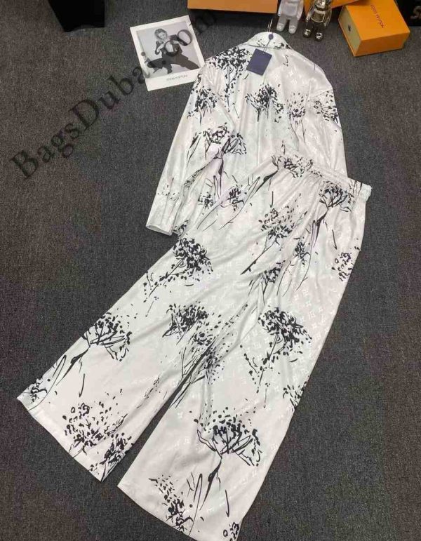 LV Shirt And Pajama Pants Monogram Tree White