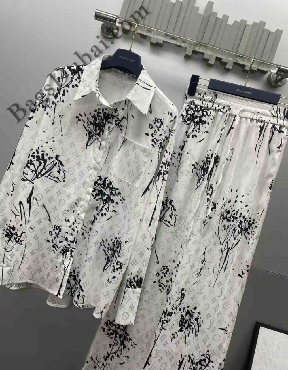 LV Shirt And Pajama Pants Monogram Tree White