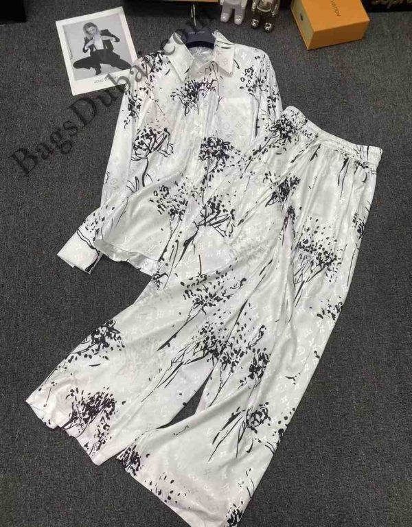 LV Shirt And Pajama Pants Monogram Tree White