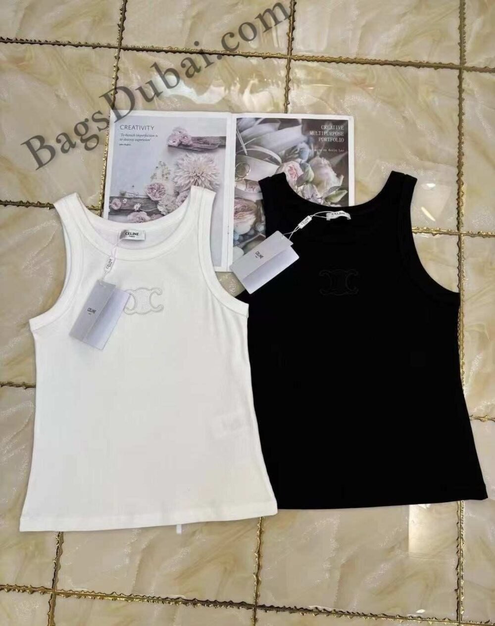 Celine Triomphe Logo Tank Top
