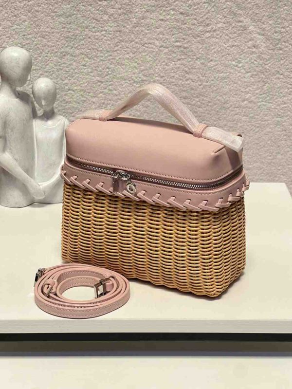 Loro Piana L19 North-South Wicker Light Pink