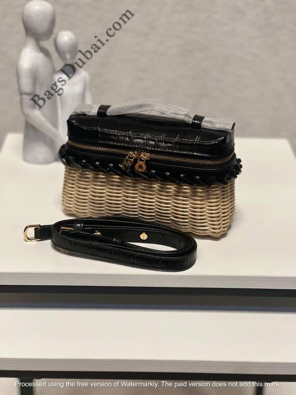 Loro Piana Pouch L19 Extra Pocket Wicker Black