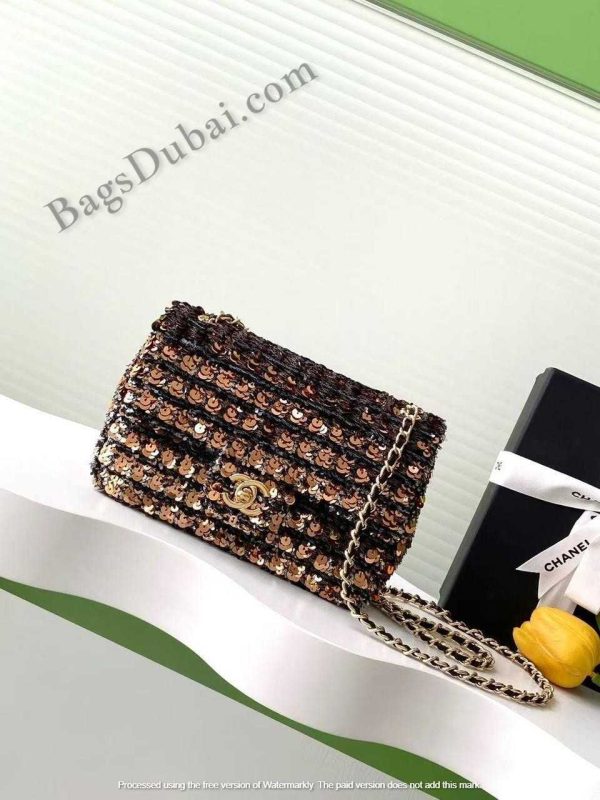 Chanel Sequin Flap Bag Black