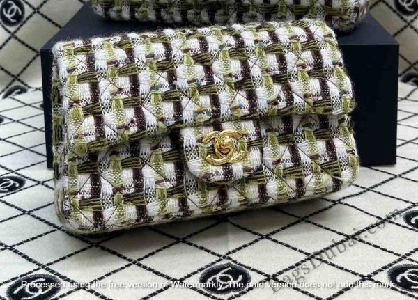 Chanel Flap Bag In Tweed Quilted Multicolor