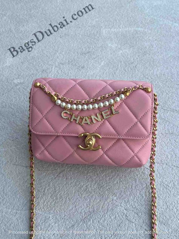 Chanel Pearl Mini Flap Bag Pink