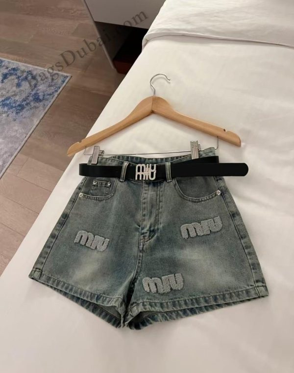 Miu Miu Pants Shorts Denim Black