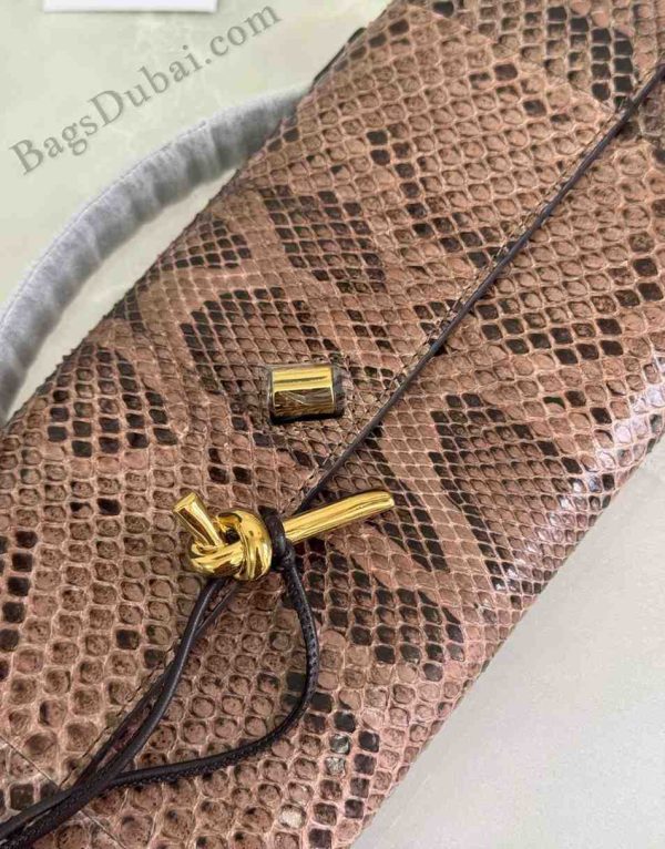 Bottega Veneta Clutch Bag Long Andiamo Brown