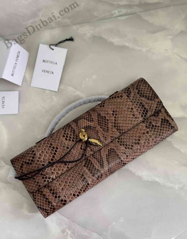 Bottega Veneta Clutch Bag Long Andiamo Brown