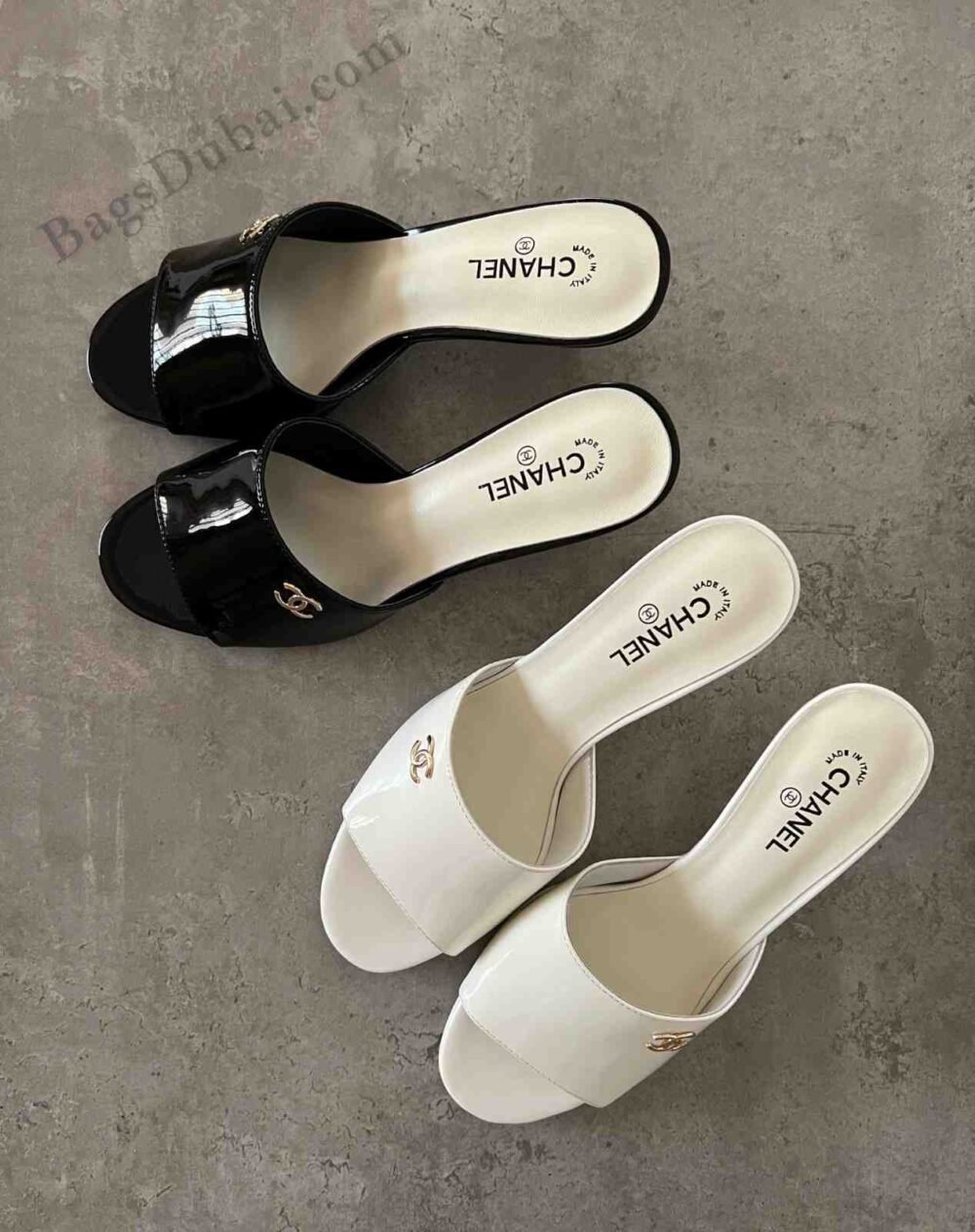 Chanel Heel Sandals Patent Leather